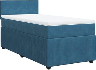 vidaXL Cama Box Spring Con Colch&oacute;n Terciopelo Azul 100x200 Cm Vidaxl