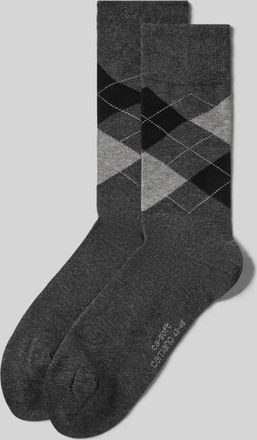 Camano Socken mit Karomuster im 2er-Pack in Anthrazit, Größe 39/42