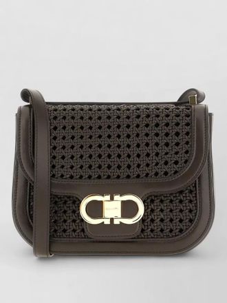 Ferragamo shoulder bag adjustable strap gold tone hardware