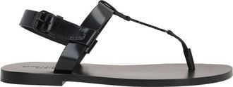 Saint Laurent Black Calfskin Strap-On Mens Sandals