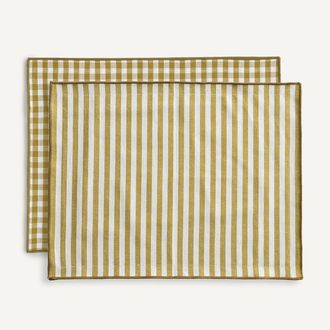 La Redoute Interieurs Set van 2 placemats, 30% gerecycled katoen, geweven-geverfd, Soizic
