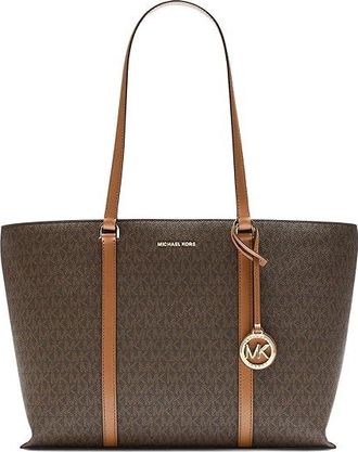 Michael Kors Temple Large Tote Tote Handbags Brown/Acorn, Polyester