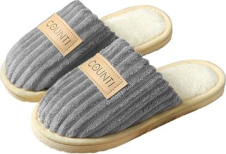 Generic Slippers for Women Closed Toe Mules Knit Fluffy Slippers Memory Foam Washable Cotton Non-Slip Household Shoes House Fuzzy Plush Faux Fur Anti-Skid Ind