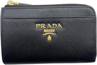 Prada Pre-owned Saffiano Coin Case - Dames - Vintage Accessoires - Zwart - ONE Size - Leer - Vintage