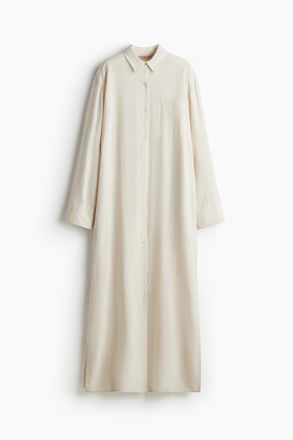 H&M Blusenkleid aus Leinenmix - Hellbeige