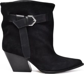 Elena Iachi Stivaletto in Suede - Dames - Cowboylaarzen - Zwart - 37 EU - Leer - Schoenen