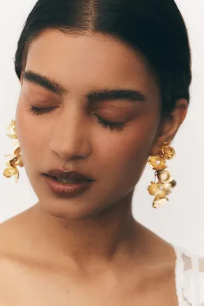 Anthropologie The Pink Reef Lily Drop Earrings