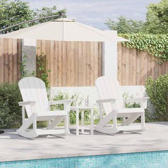 vidaXL Set Lounge Da Giardino 3 Pz Bianco Hdpe Vidaxl