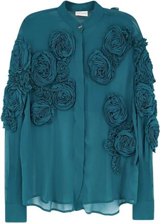 Dries Van Noten Chowsa Shirt - Dames - Overhemden - Blauw - XS - Overhemden