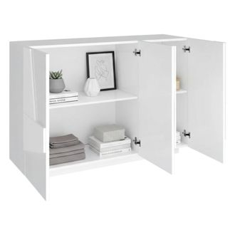 Dmora Muebles De Entrada Dcircat, Entrada Multifunci&oacute;n Moderna, Mueble Multiusos Para Atrio, 100% Made In Italy, Cm 121x38h86, Blanco Brillante - Dmora