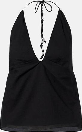 Sir. Top Azura in cotone con scollo allamericana