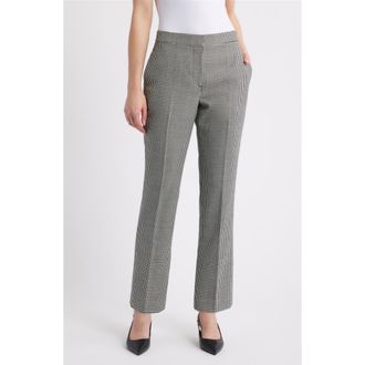 Elie Tahari The Greta Wool Blend Check Pants in Black And White Check at Nordstrom Rack, Size 10
