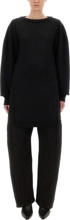 Christophe Lemaire Black Wool Sweatshirt With Side Slits