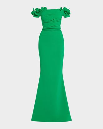 La Petite Robe Di Chiara Boni Yiana Off-Shoulder Mermaid Gown
