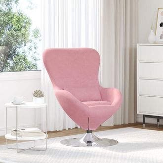 vidaXL Poltrona uovo Rosa 63 x 73 x 90 cm Velluto - Vidaxl
