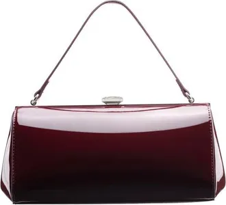 Nina Delsie-P Faux Patent Leather Frame Clutch in Bordeaux at Nordstrom
