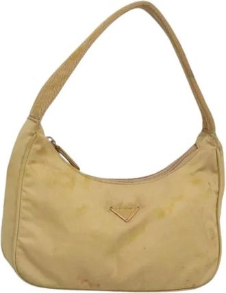 Prada Pre-owned Shoulder Bags, female, Beige, Size: ONE SIZE Pre-owned Accessory Pouch