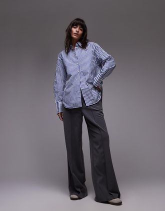 Arket oversized tailored shirt in blue stripe
