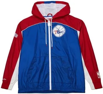 Mitchell & Ness Mens Mitchell & Ness Royal/Red Philadelphia 76ers Hardwood Classics Big Shot Premium Full-Zip Windbreaker Jacket at Nordstrom, Size X-Large