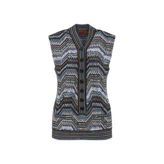 Missoni Grey Knitted V-Neck Sweater