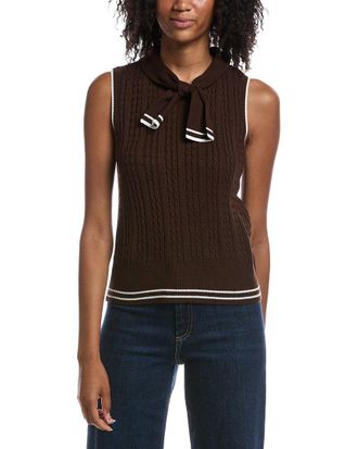 Nanette Lepore Tie Front Sweater Vest
