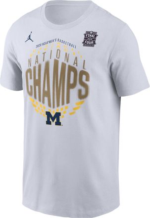 Nike Jordan Mens Michigan (Team) Jordan College T-Shirt in White | M11332P457FFMI-WHT