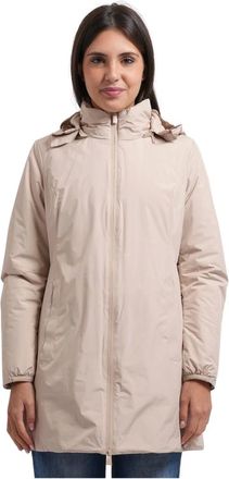 Suns Giacca lunga con cappuccio - - Jackets - Donna - Beige - L