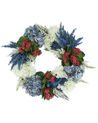 Creative Displays Inc. 23In Spring Wreath With Hydrangeas, Kalanchoe & Heather