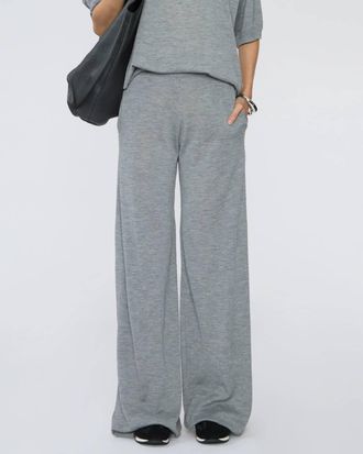SPRWMN Cashmere Wide Leg Pants In Grey