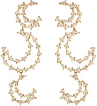 Mignonne Gavigan Womens Bryant Triple Drop Earrings In Clear / Gold