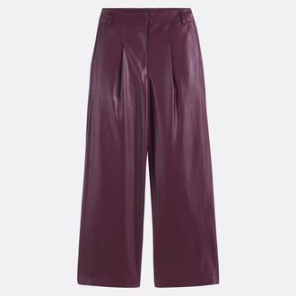 La Redoute Collections Broek met wijde pijpen van imitatieleer