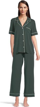Eberjey Gisele Short Sleeve Pant Pj Set Womens Pajama Sets Pine/Ivory : MD, Tencel/Spandex/Modal