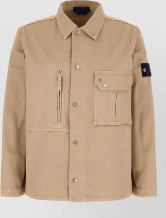 Stone Island cotton jacket adjustable cuffs chest pocket