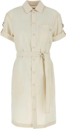 Burberry Ivory Silk Blend Shirt Dress