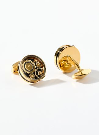 Tateossian Mens Carroussel gear cufflinks