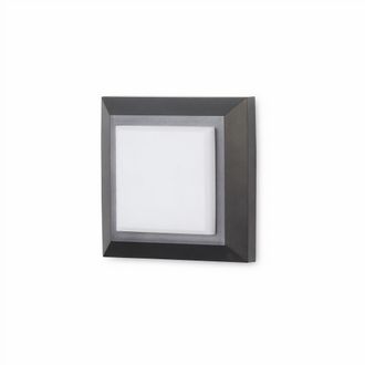 Forlight Aplique Ip65 Grove Diffuser Square Led 2w 4000k Negro 172lm