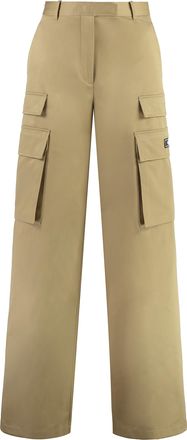Versace Womens Gabardine Cargo Trousers - Sage Green Cotton - Size EU 38 (Womens)