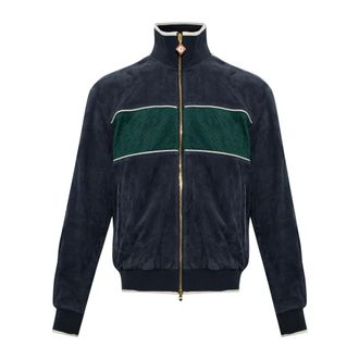 Casablanca Giacca in camoscio con colletto alla coreana - - Jackets - Uomo - Blu - M