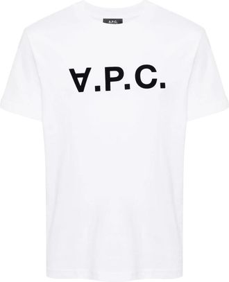 A.P.C. A. p.c. Flocked-logo Cotton T-shirt