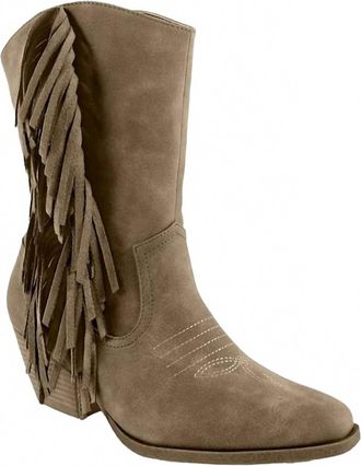 Jellypop Womens Benjie Heeled Fringe Boots In Sand