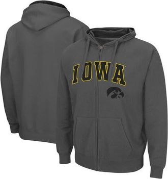 Colosseum Mens Colosseum Charcoal Iowa Hawkeyes Arch & Logo 3.0 Full-Zip Hoodie at Nordstrom, Size Small