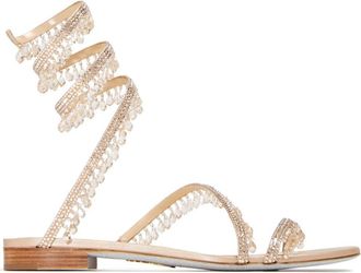 Rene Caovilla Chandelier sandals - women - Satin/Calf Leather/Calf Leather - 37 - Neutrals