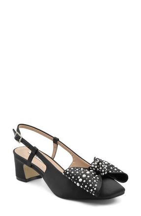 Charles by Charles David Jackie Slingback Pump in Black Satin at Nordstrom, Size 6.5