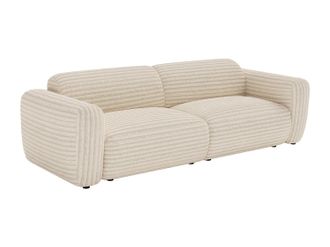 Vente-Unique Divano Letto 4 Posti In Velluto A Coste Larghe Beige - Pogni Di Maison C&eacute;phy