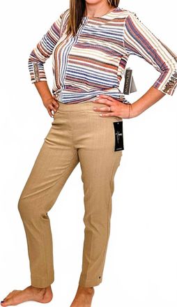 Multiples Slim-Sation Ankle Pants In Khaki