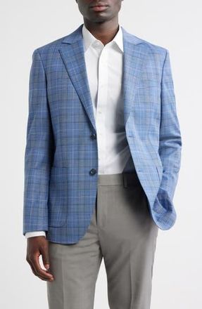 Nordstrom Azzur Plaid Wool Sport Coat in Blue Azzurra Texture Plaid at Nordstrom Rack, Size 38 Regular