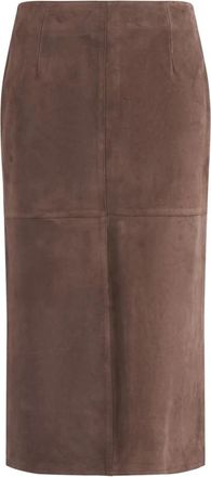 Max Mara Su&egrave;de Rok - Dames - Midirokken - Bruin - M - Su&egrave;de - Rokken