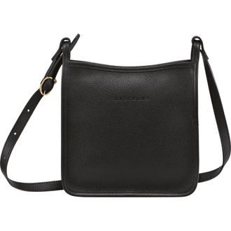 Longchamp Small Le Foulonn&eacute; Leather Crossbody Bag in Black at Nordstrom