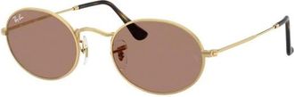 Ray-Ban Ovale Metalen Zonnebril - Heren - Zonnebrillen - Geel - 51 MM - Accessoires