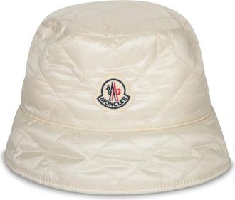 Moncler Accessoires, Dames, Wit, S, Gewatteerde bucket hat